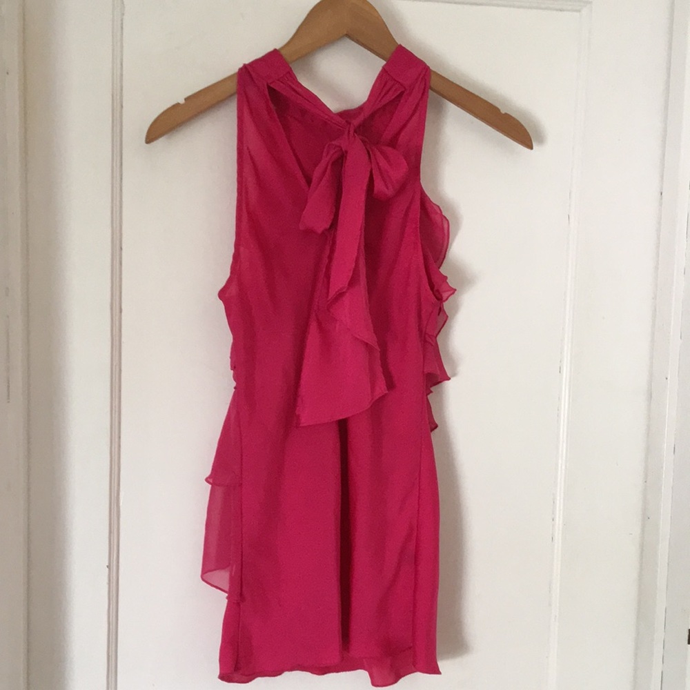Pink sleeveless blouse